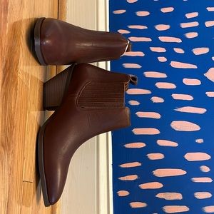 Brand new Portland Leather brown leather booties